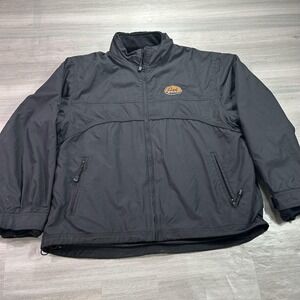 Geek Squad Jacket Mens XL Black Fleece Lined Windbreaker Full Zip Workwear